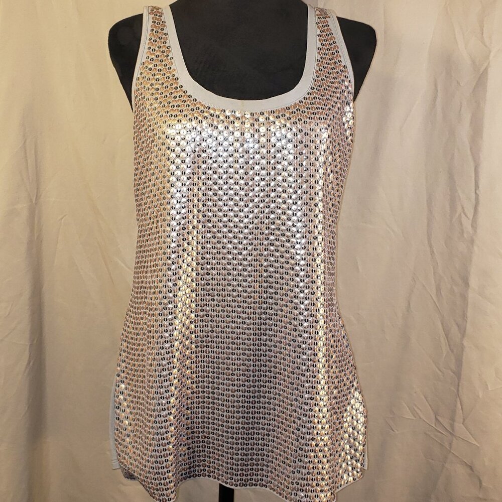 Express Silver Sequin Tank Top – Size Medium
